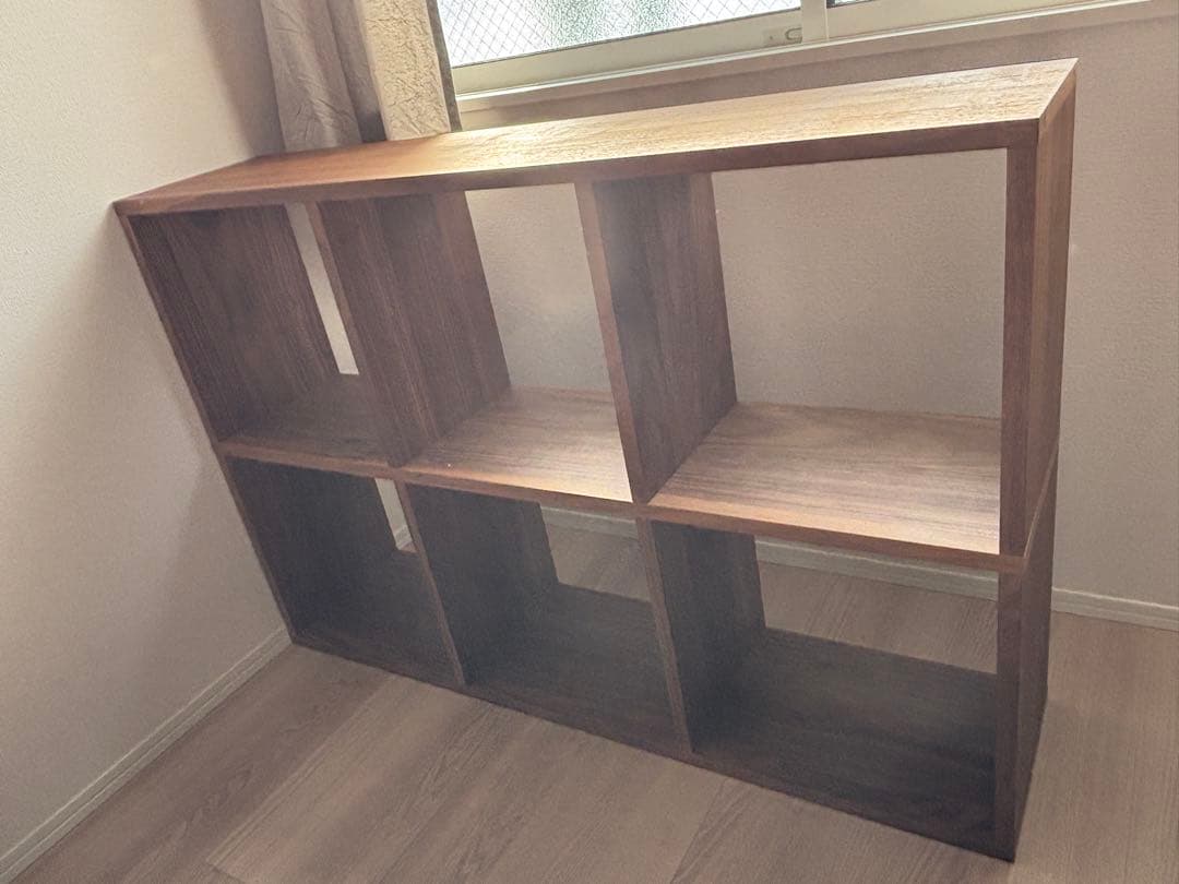 無印良品スタッキングシェルフセット・ 3段x2 列・ウォールナット材