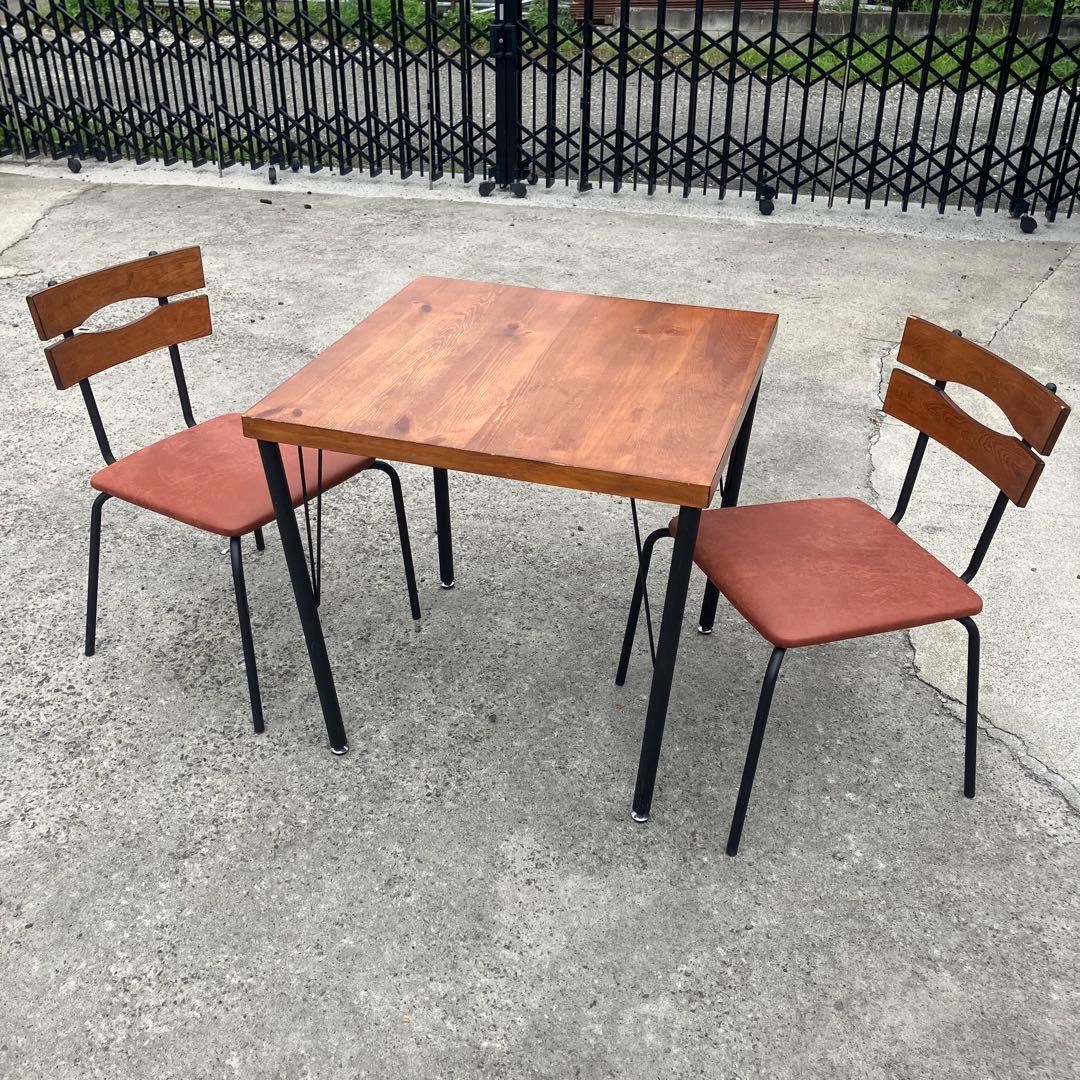 北欧レトロ 三栄 インダストリアル スチール脚 ダイニングテーブル ビンテージ