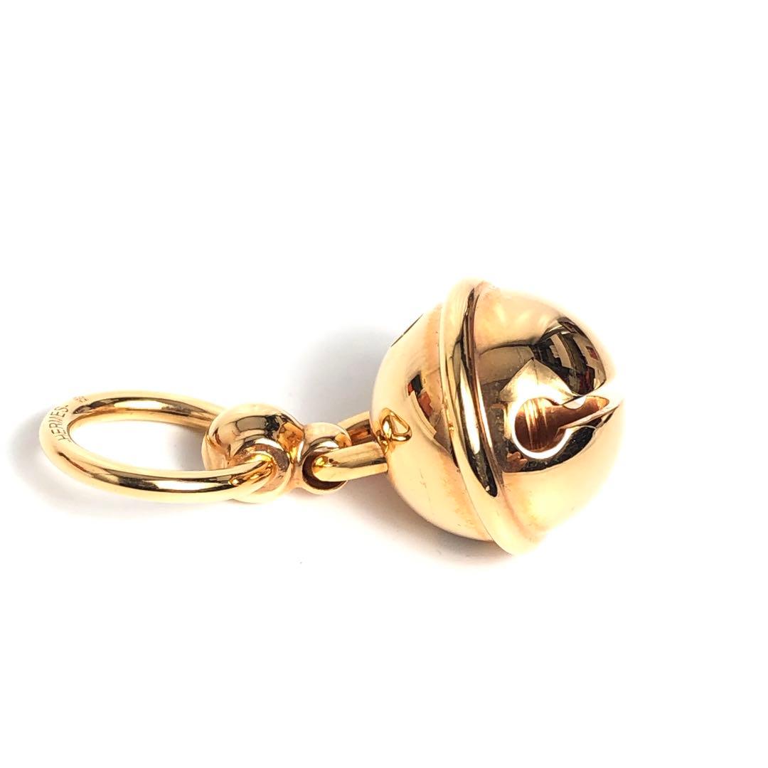 【美品】HERMES エルメス スカーフリング 鈴 ベル ピンクゴールドカラー