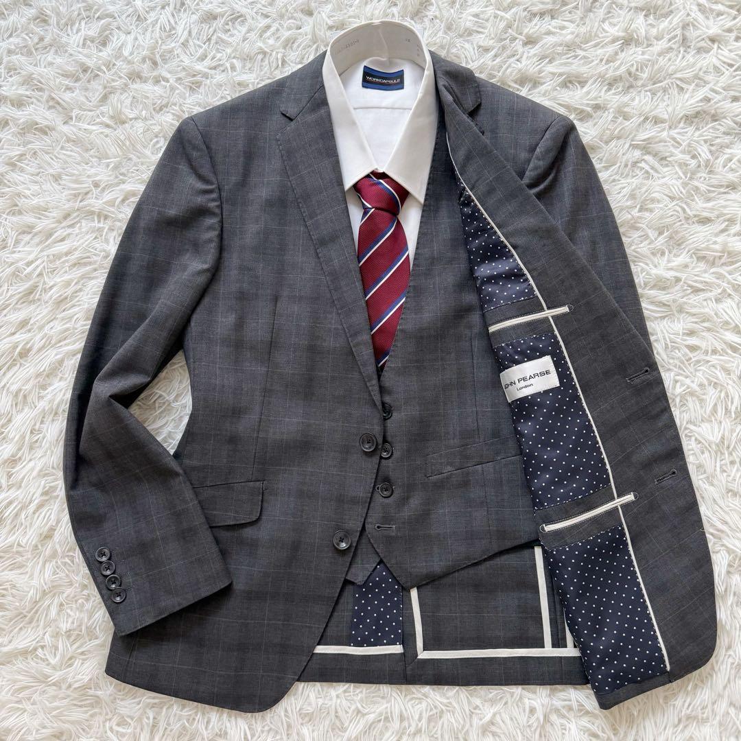 3ピース⭐︎JOHN PEARSE Londonセットアップスーツ ウィンドペンS