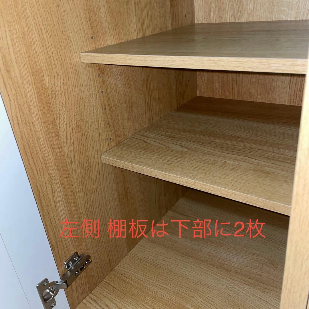 【ニトリ】ワードローブ クエスT 80WR LBR 鏡付き ライトブラウン