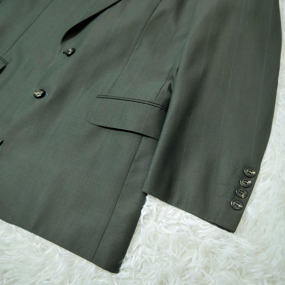 ジバンシィ　スーツセットアップ　シングル　ダークグリーン系　オリジナルロゴボタン