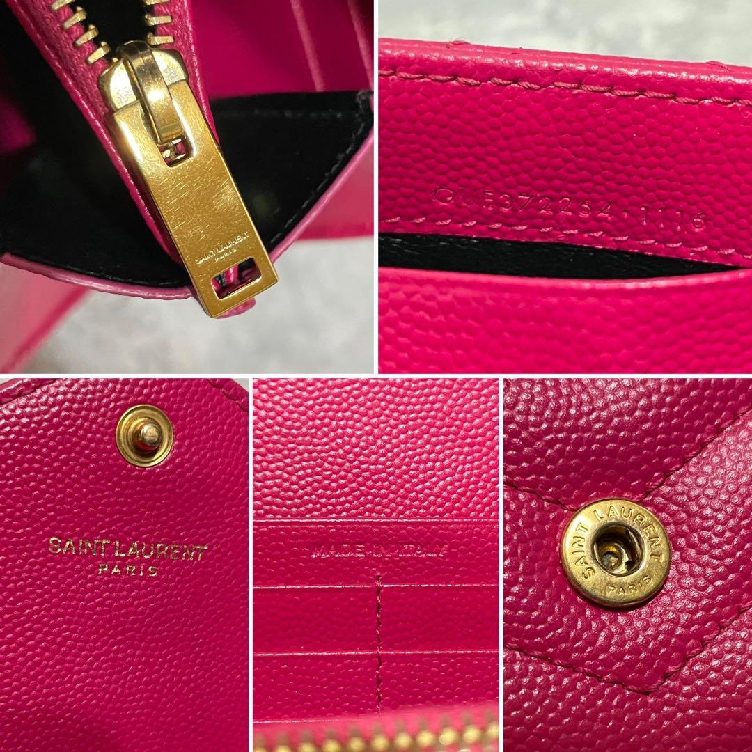 極美品✨ SAINT LAURENT レザー キャビアスキン 長財布 YSL