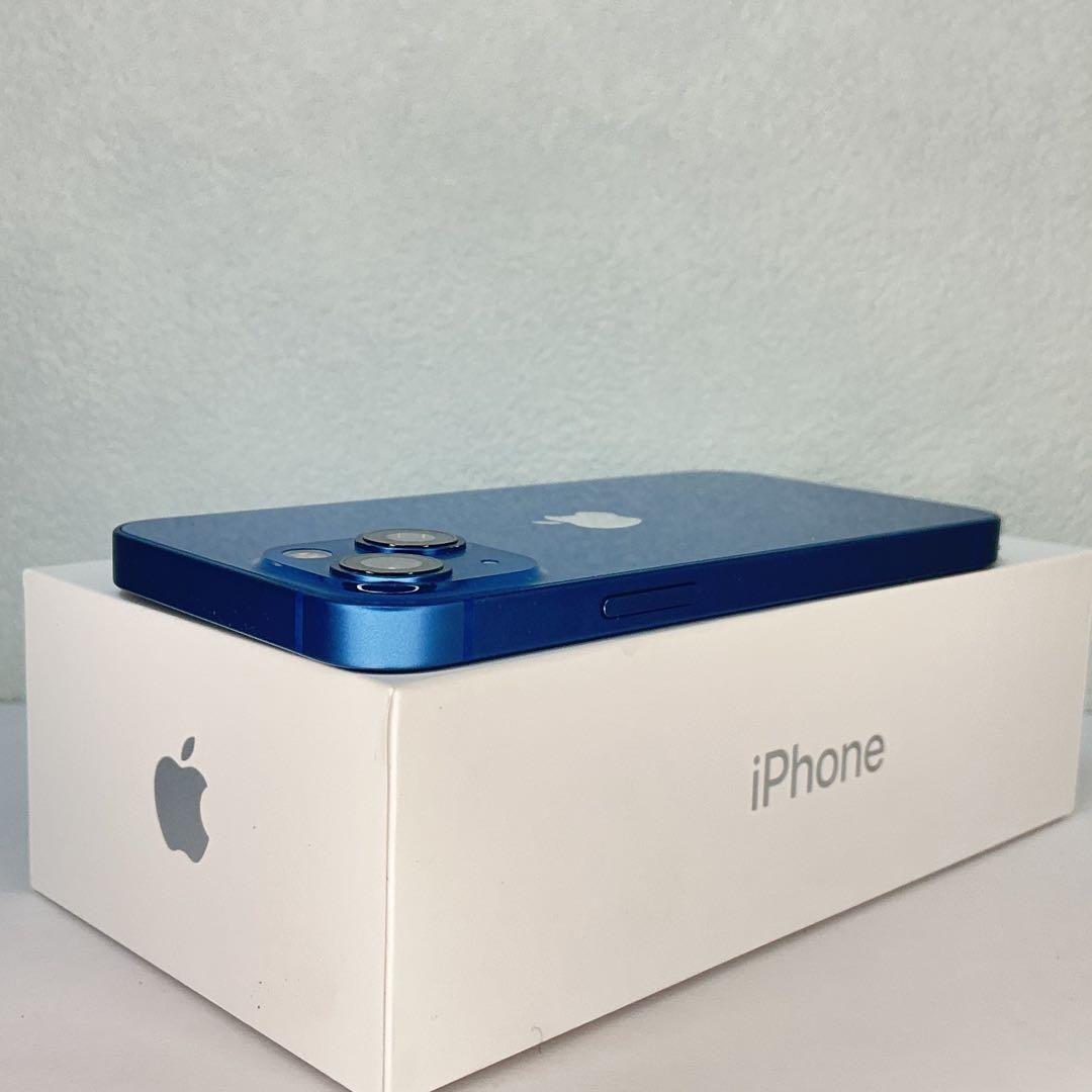 【極美品】IPhone13mini 128GBブルー　新品バッテリー100％