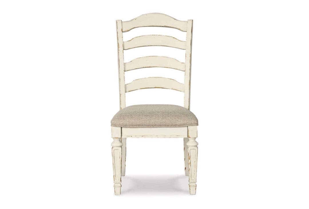 ④ ダイニングチェア　アンティーク仕上げ　白　送料込　輸入家具