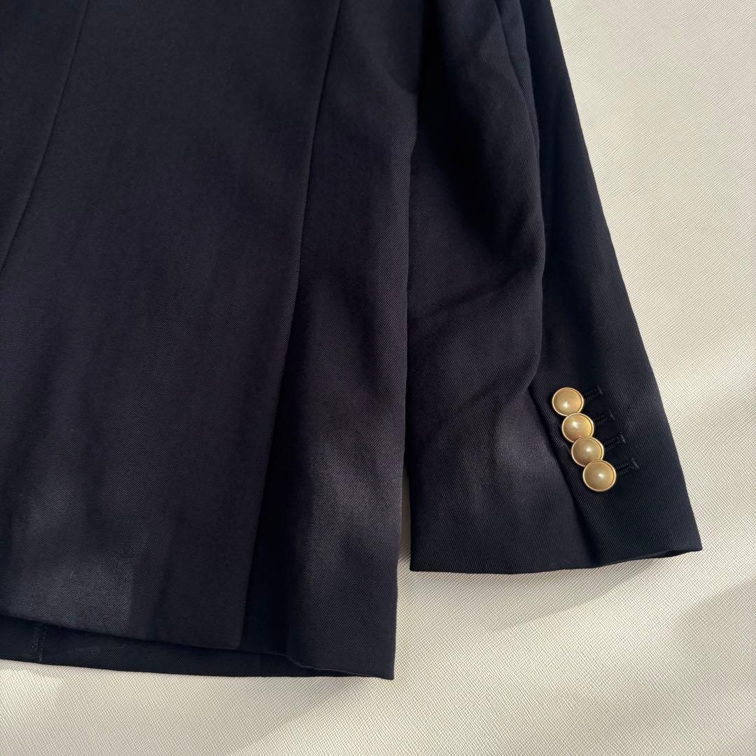 マカフィー ウールギャバジン ダブルブレストジャケット　金ボタン 紺ブレ