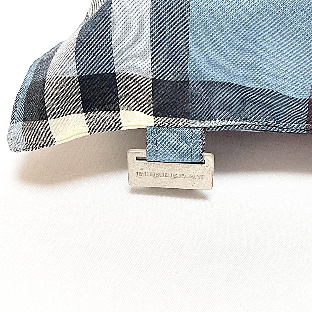 美品　Burberry バーバーリー ノバチェック 折り畳み傘 ブルー 青