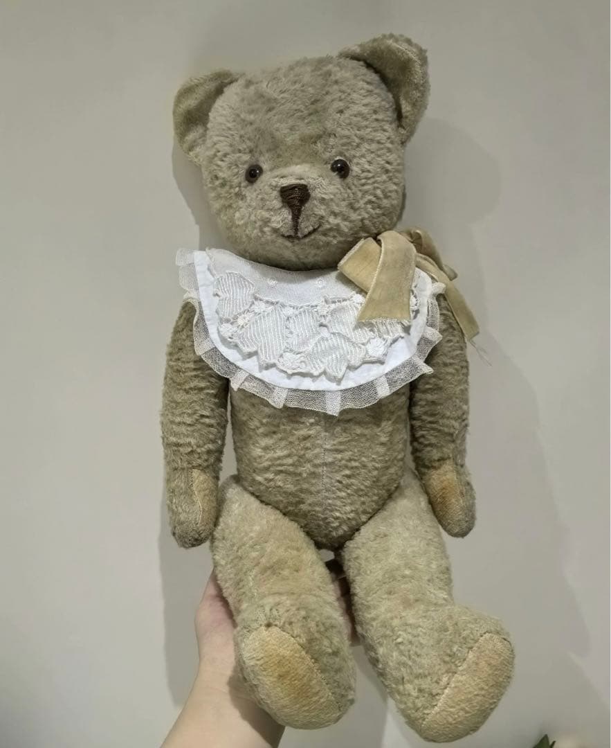 ヴィンテージベア グレー 部屋飾り テディベア くま 掘り出し物 熊 海外作家