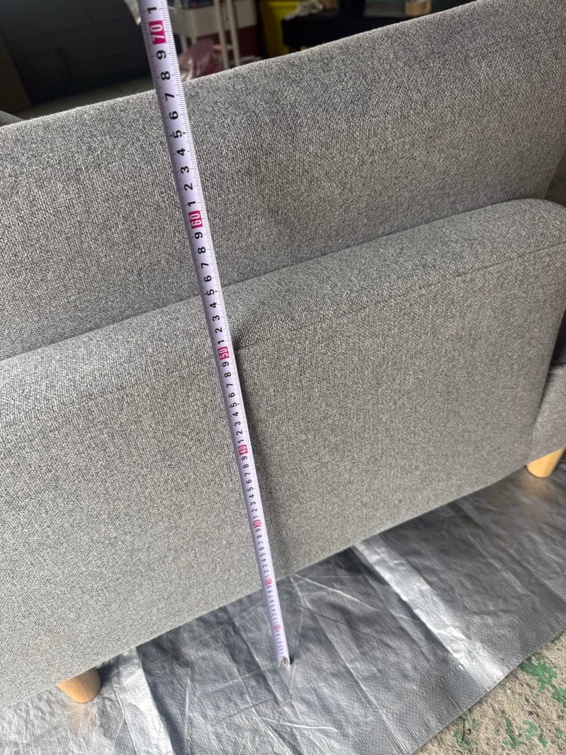 ポケットコイルソファー グレー コンパクト