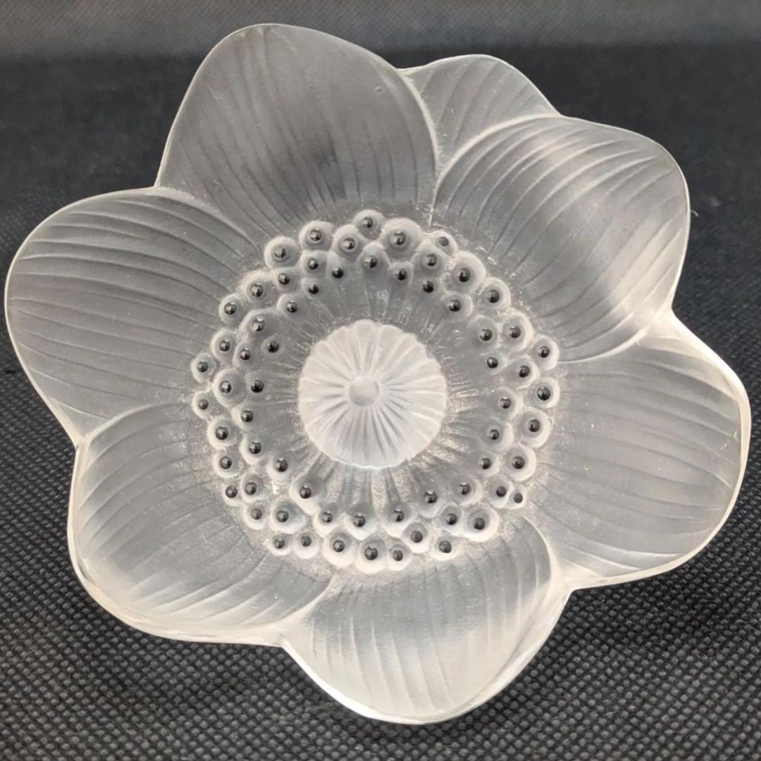 美品 刻印 Lalique ルネ・ラリック アネモネ ペーパーウェイト 文鎮