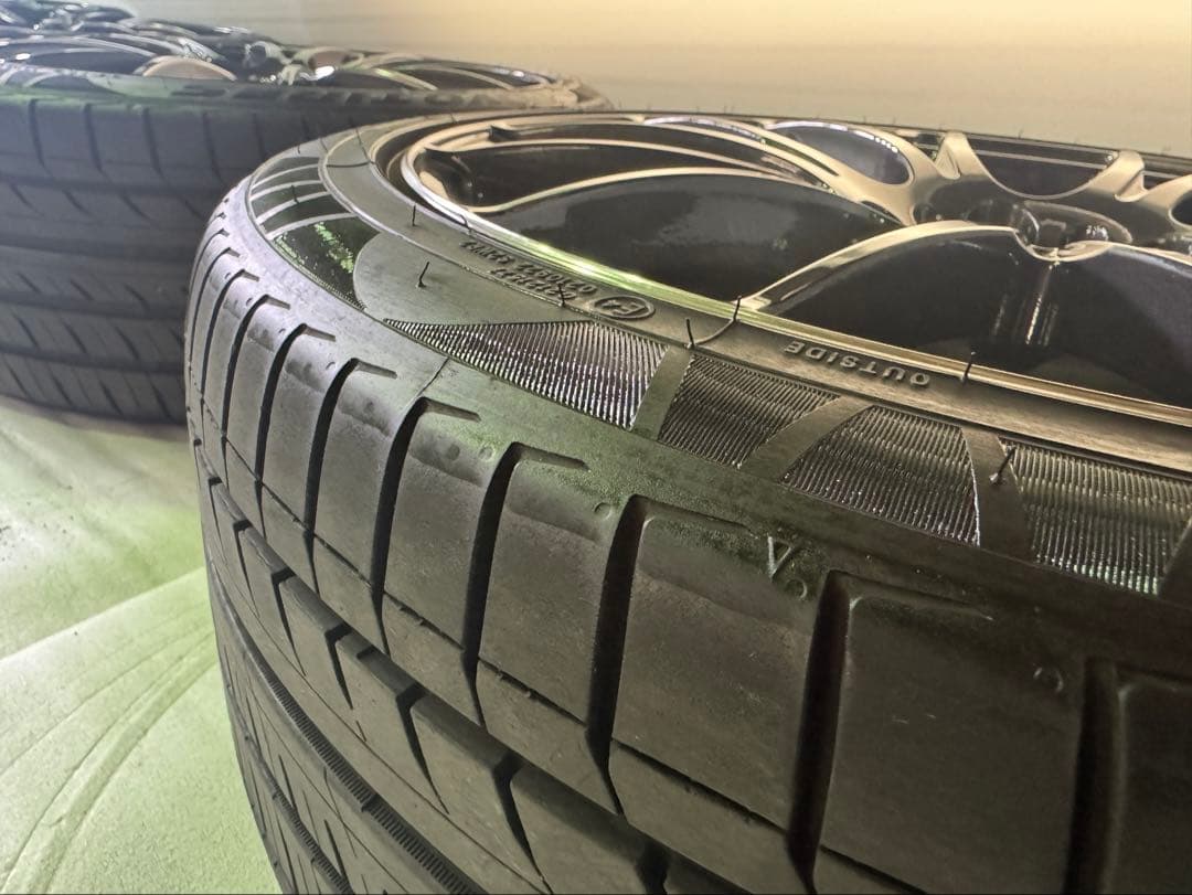 送料込み20インチ ブラック スポークホイールセット Rays ロックナット付き