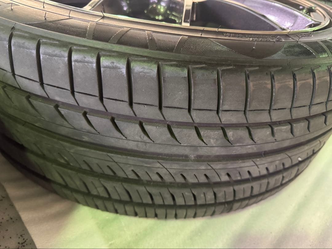 送料込み20インチ ブラック スポークホイールセット Rays ロックナット付き