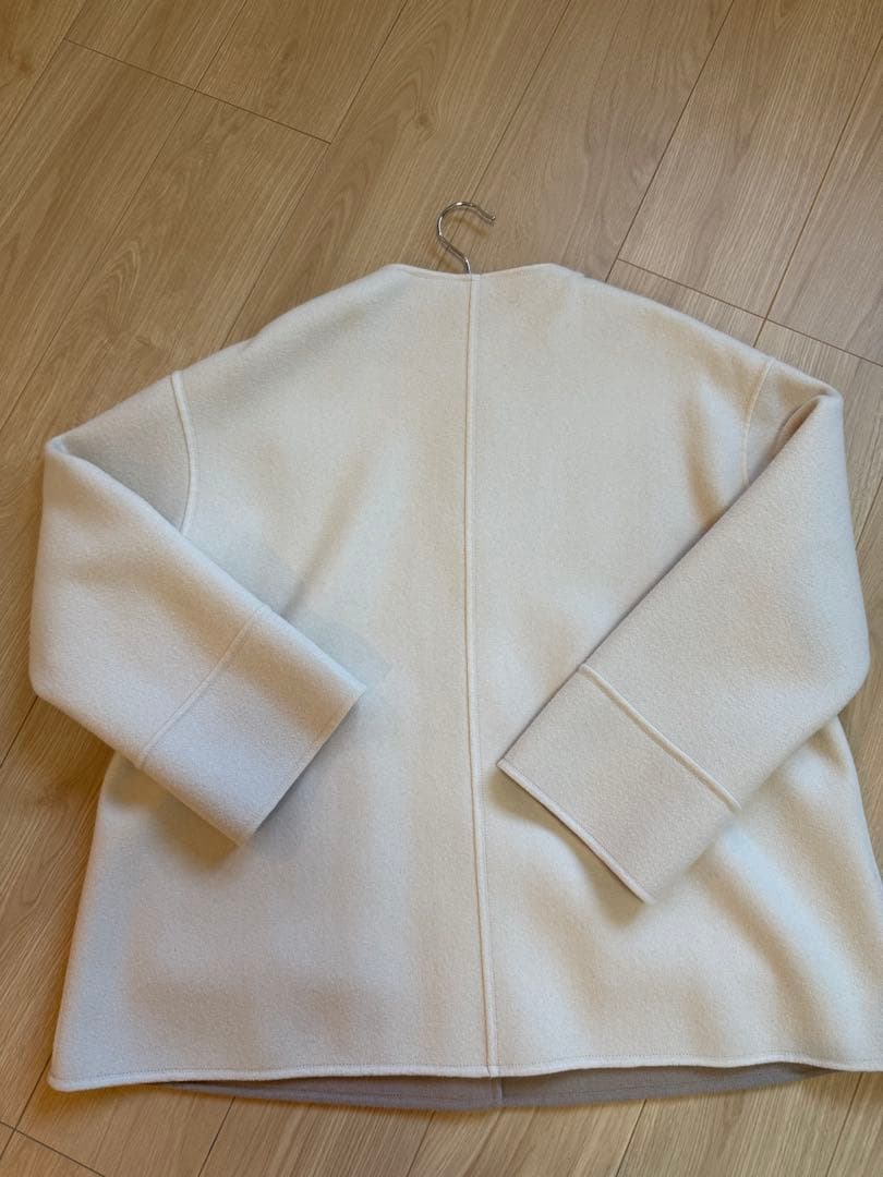 anuans♡バイカラーショートリバーコート　エクリュ