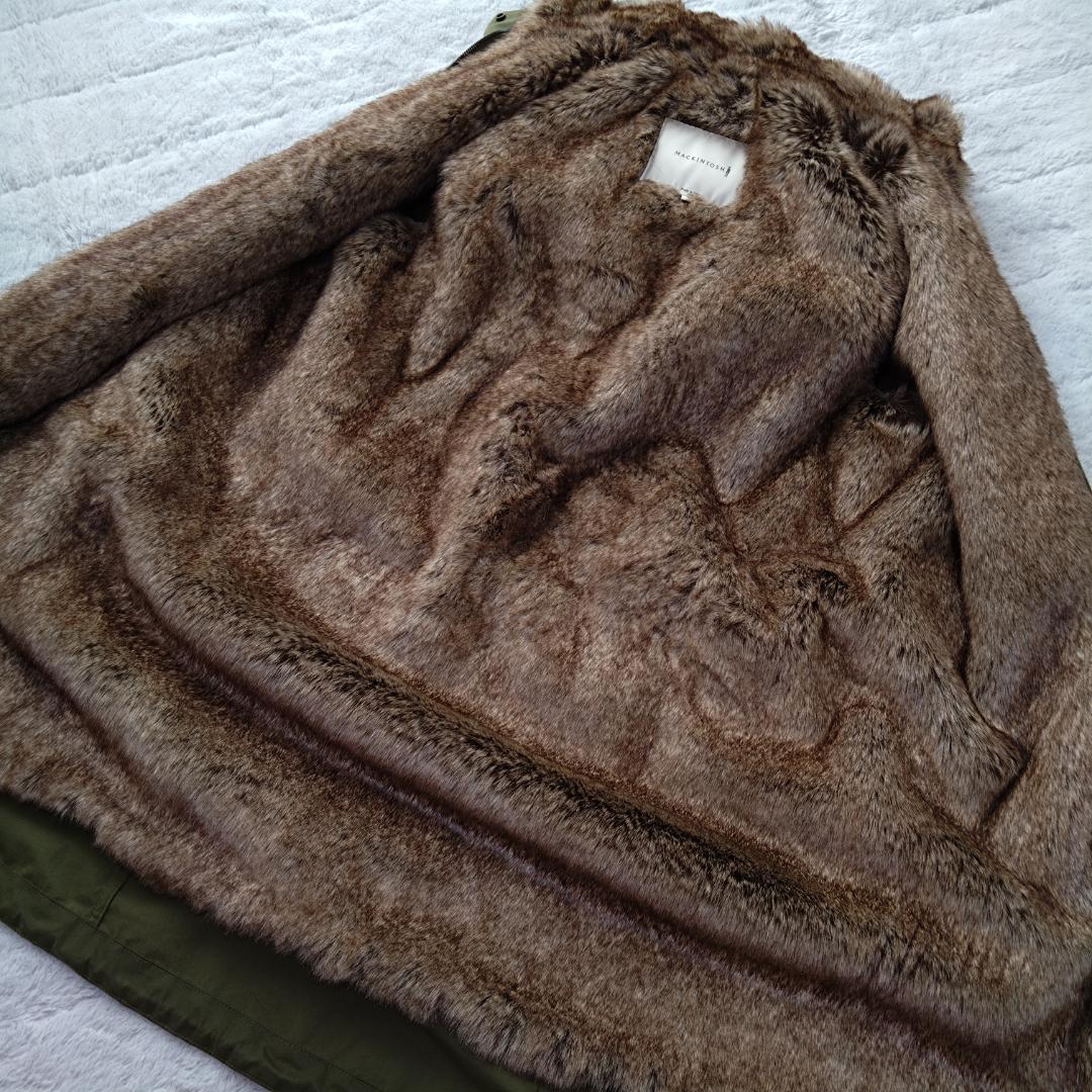 マッキントッシュ モッズコート 裏地総ファー イタリア製 ライナー 34 カーキ