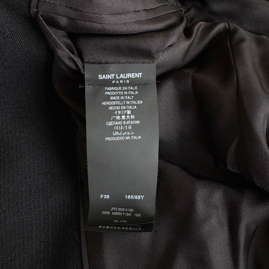 美品 SAINT LAURENT アンカーロゴ刺繍 テーラードジャケッ F38