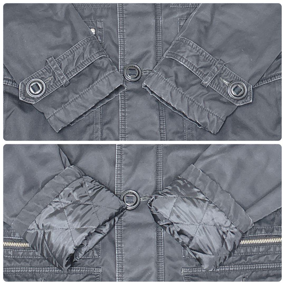 BURBERRY BLACK LABEL ラクーンファー　モッズコート ブラック