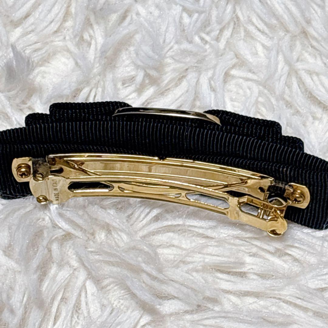 Salvatore Ferragamo フェラガモ　ブラック×ゴールド　バレッタ