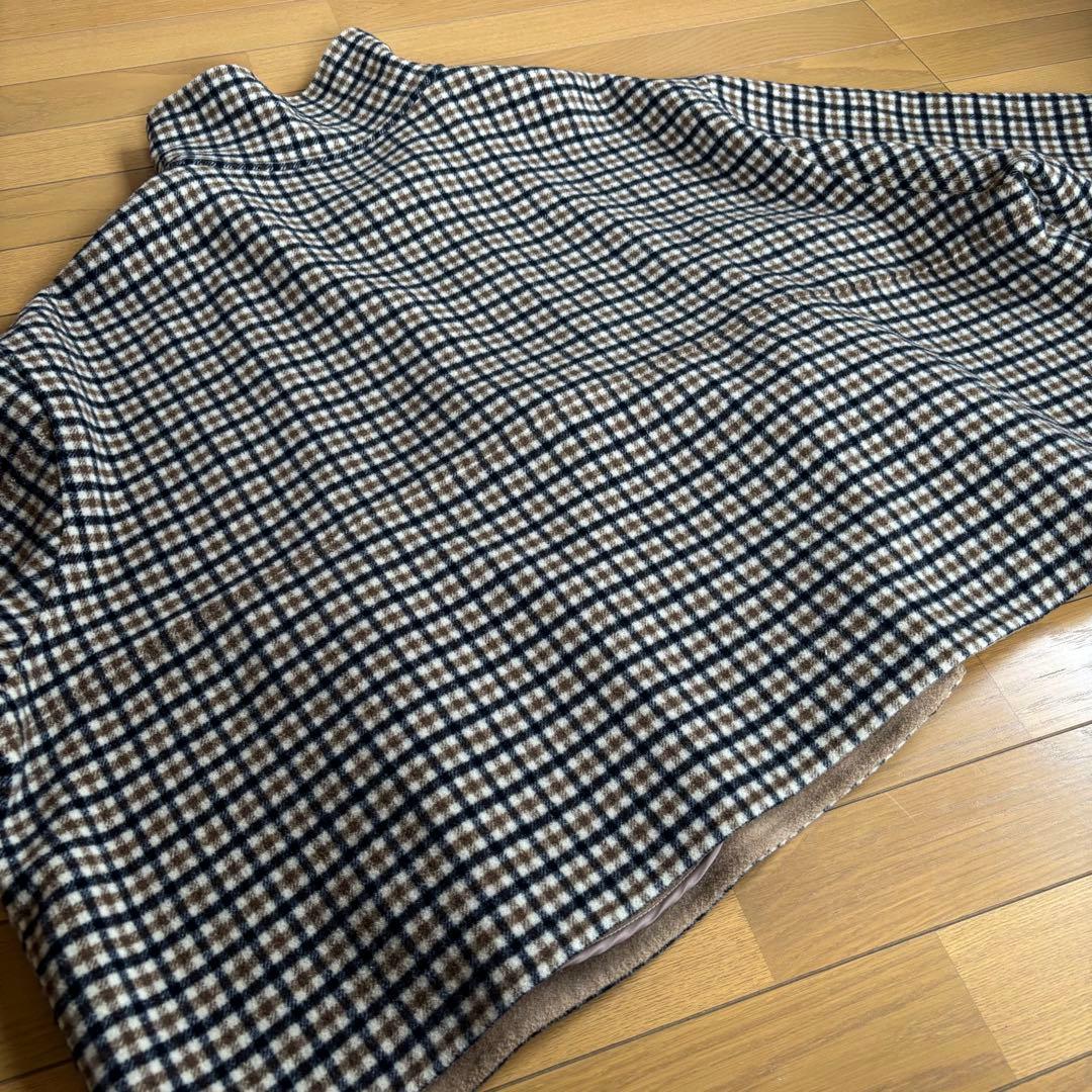 SHIPS any リバー スタンドカラー ポンチョ ショート コート　ベージュ