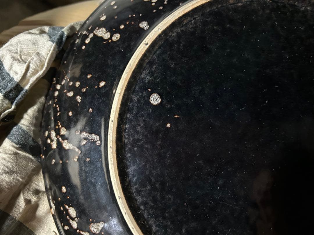 中国古美術 宋時代吉州窯黑釉龍紋皿共箱