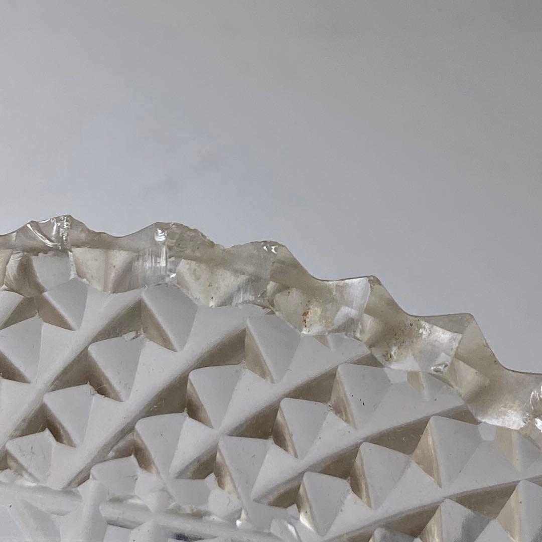 専用江戸後〜明治初期　ギヤマン手彫切子ハンドカット皿　10客　共箱直径11.8㎝