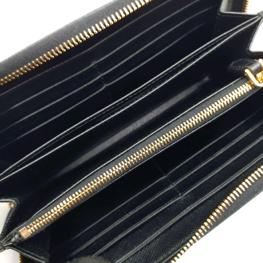 【美品】PRADA プラダ 長財布 ラウンドファスナー 箱付 黒 ①