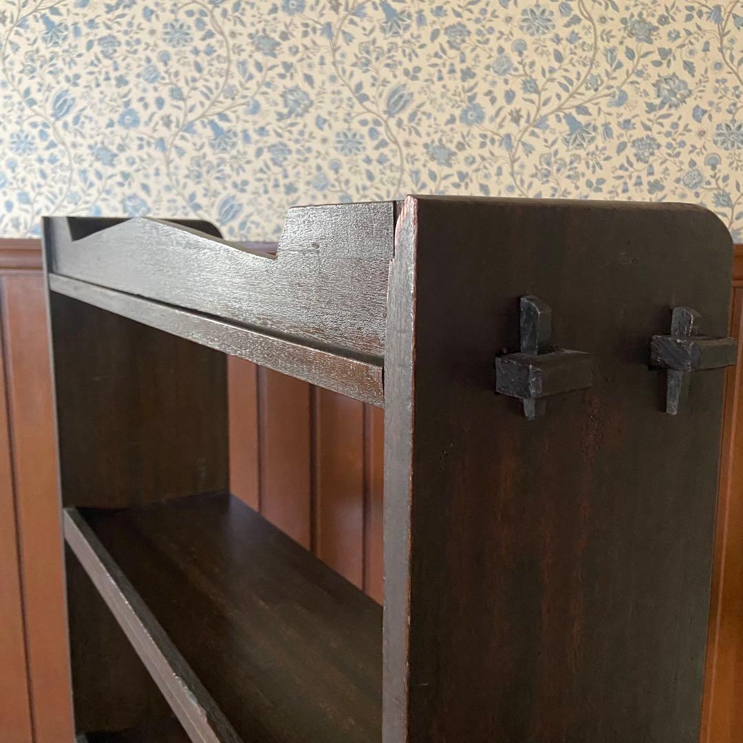 アンティーク　古い本棚　レトロ　楔棚　オープンラック　くさび棚