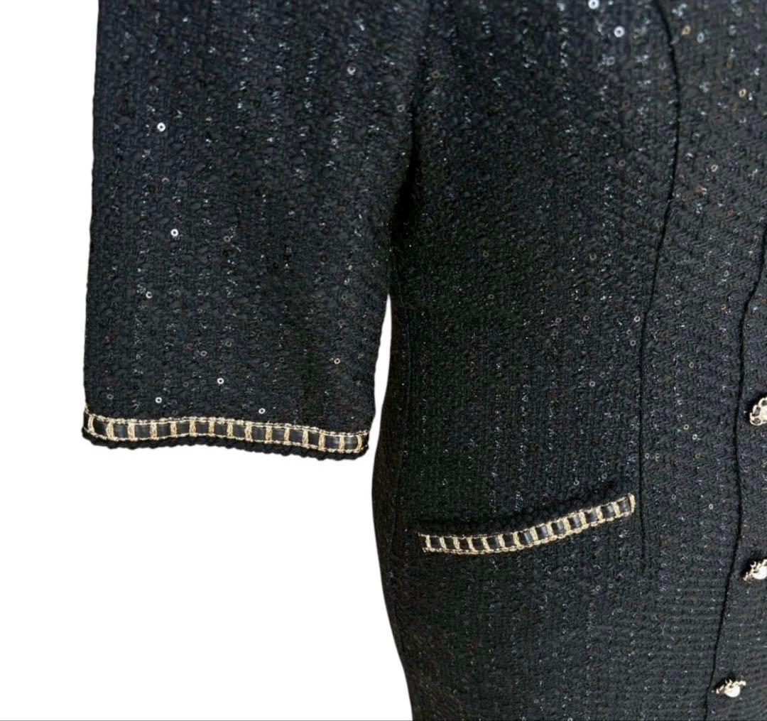 今週まで！Leja ラメ混ツイードレザーパイピングマーメイドロング丈ドレス