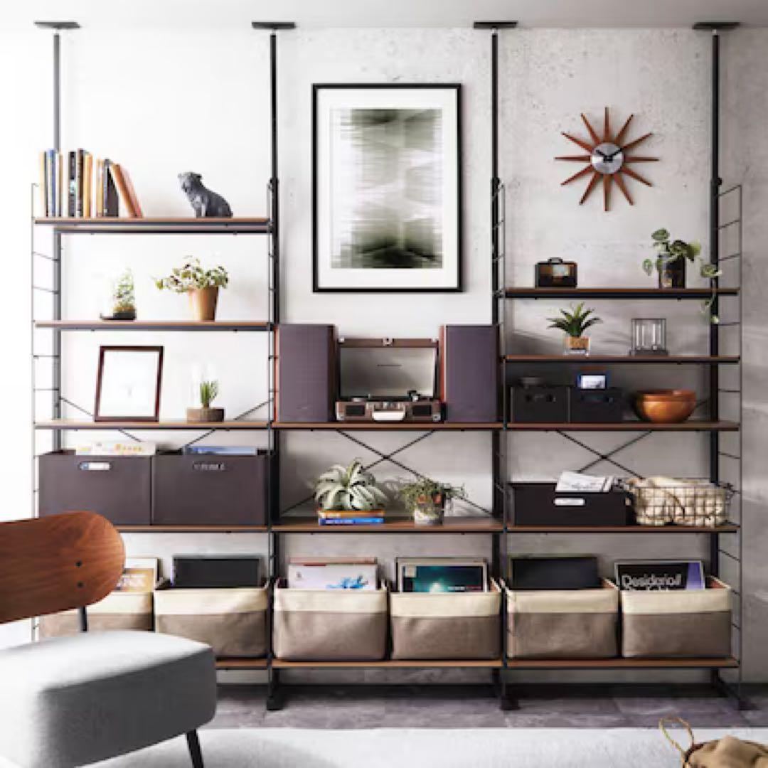 【ニトリ】突っ張り壁面収納Nポルダ(幅80cm ミドルブラウン)