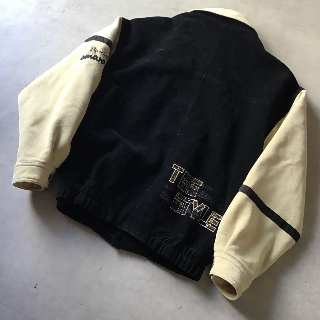 santafe サンタフェ スタジャン　ブラック　黒　中わた　胸ロゴ　刺繍