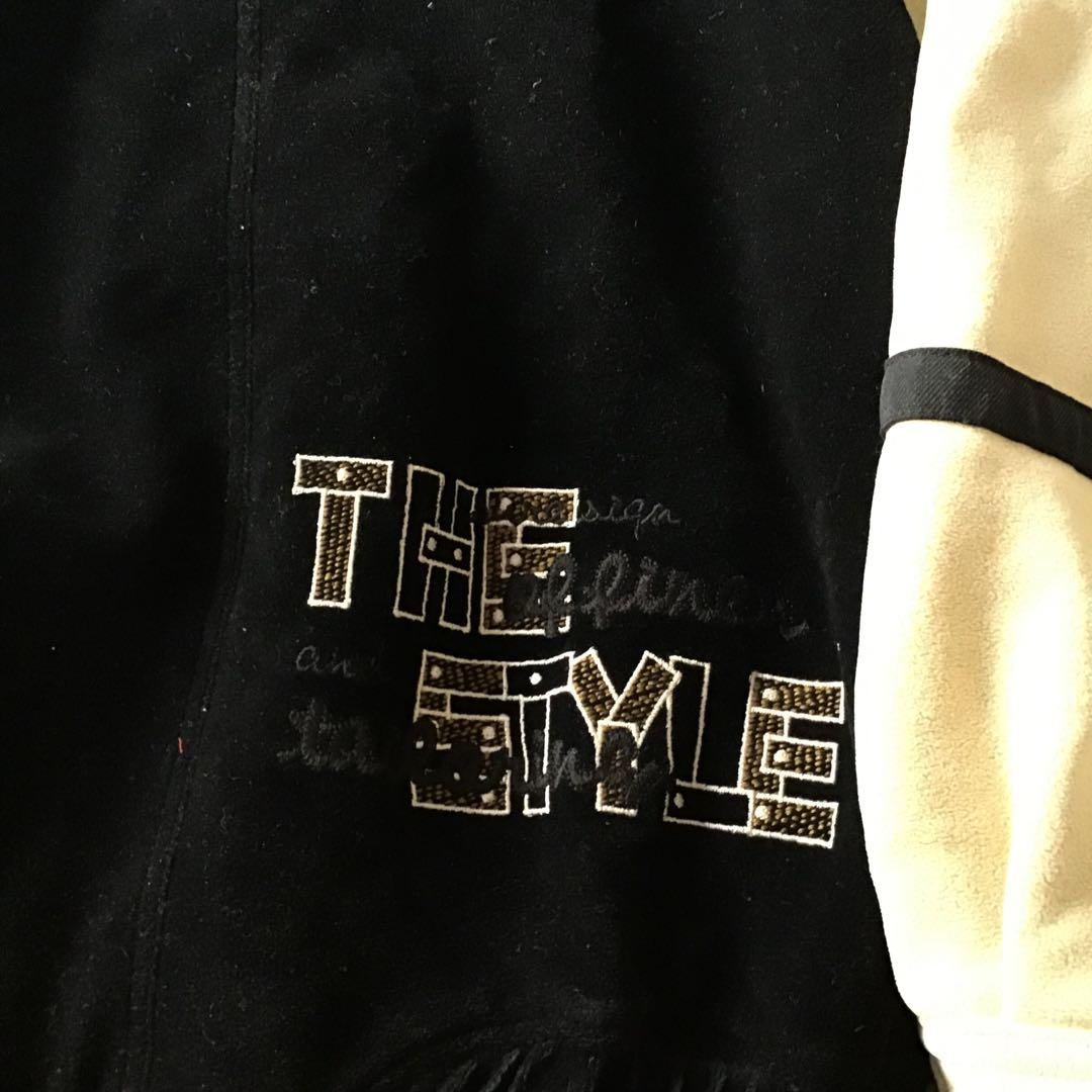 santafe サンタフェ スタジャン　ブラック　黒　中わた　胸ロゴ　刺繍