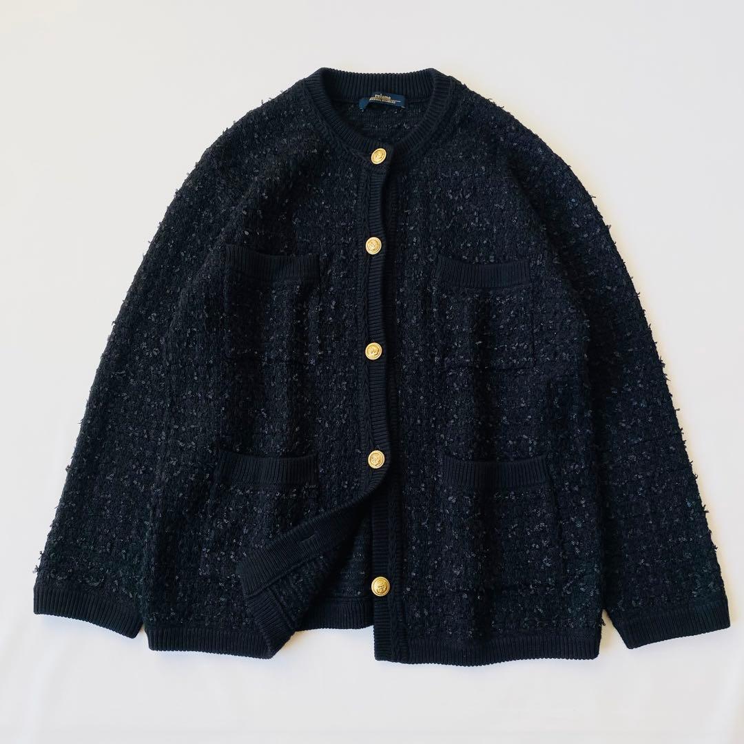 【美品】ジャーナルスタンダード　TWEEDYニットジャケット　ツイード　金ボタン