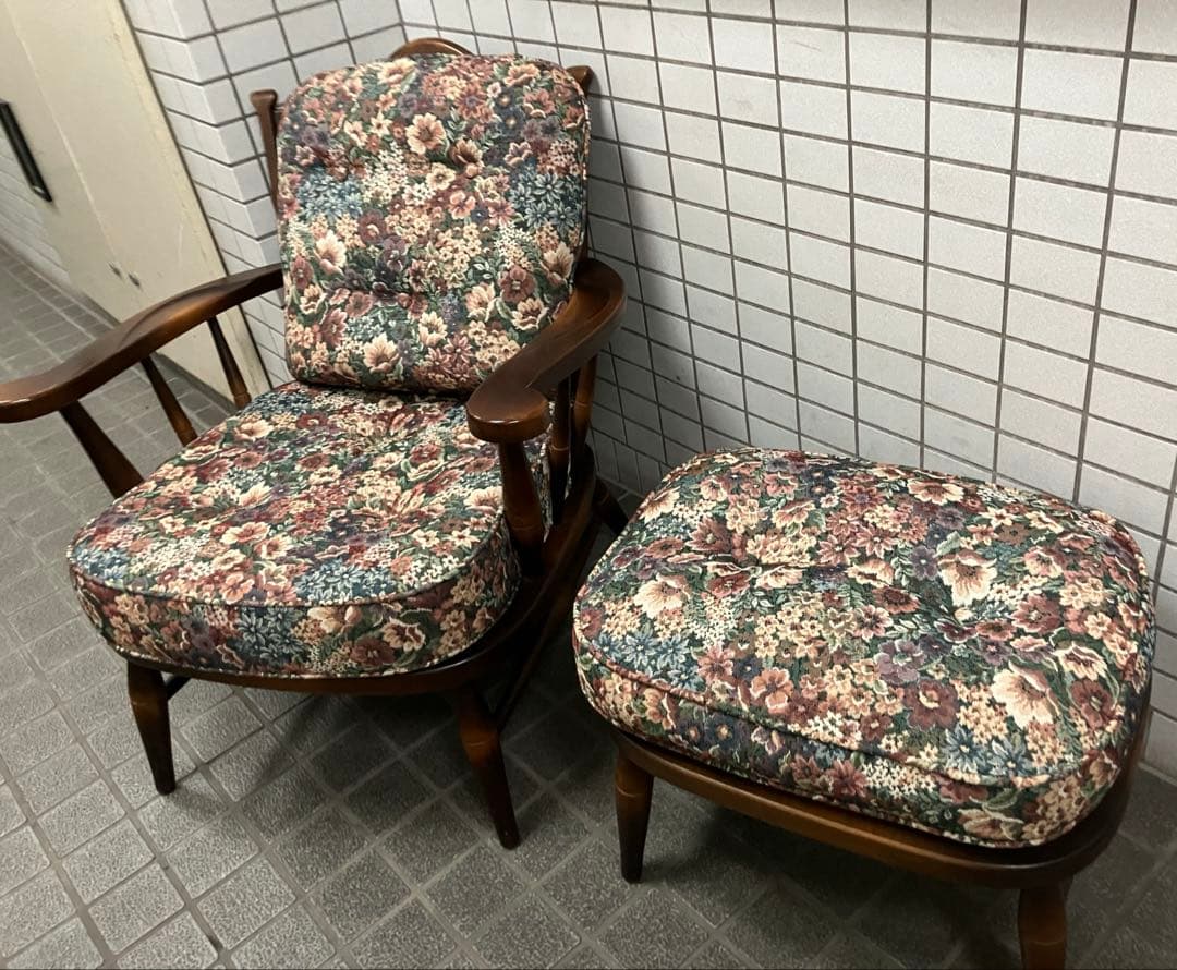 ヴィンテージ 飛騨家具 飛騨産業 乗鞍 リビングチェア 両肘付き キツツキ　単品