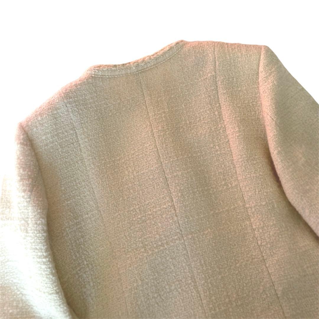 美品✨Plage ツイードジャケット 36 ウール ノーカラー 24AW