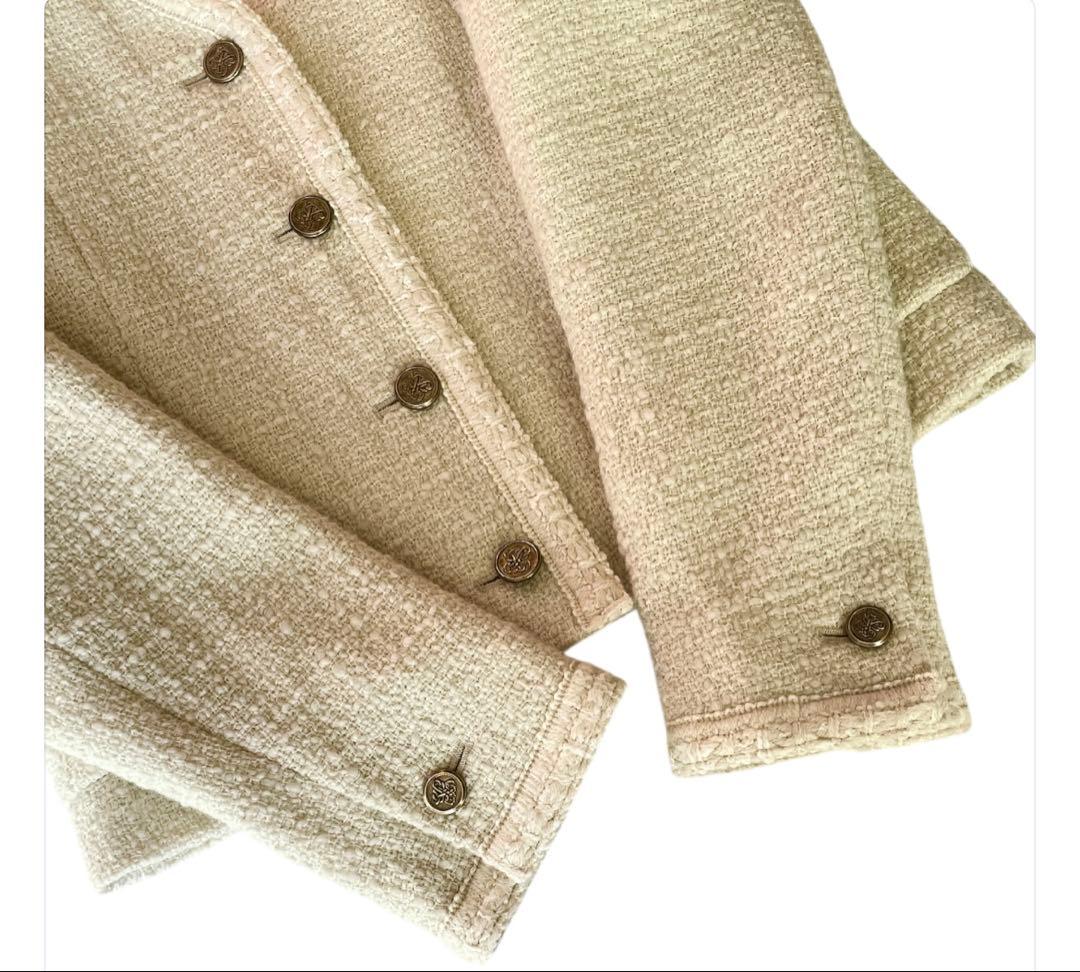 美品✨Plage ツイードジャケット 36 ウール ノーカラー 24AW