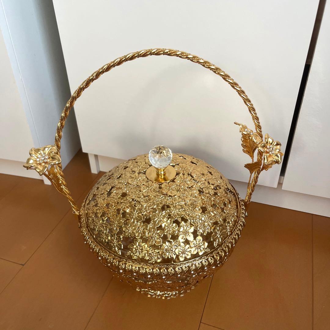 ドバイ　ゴールドフルーツバスケット　高級インテリア