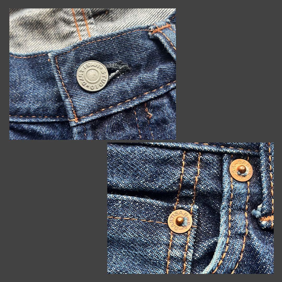 90s \"ダルチザン\" SD-301 極太 花柄ペイント デニムパンツ