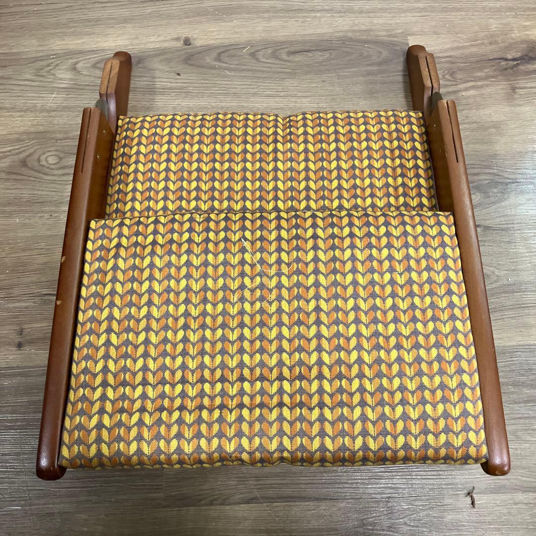 A-2 ②アンティーク レトロポップ 昭和レトロ 折り畳み座椅子 幾何学模様