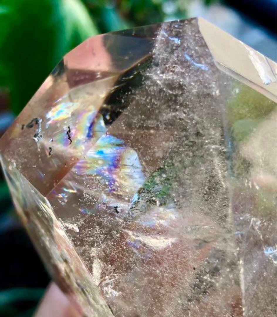 スモーキークォーツ　レインボー入り409g 天然石 水晶 置物　パワーストーン