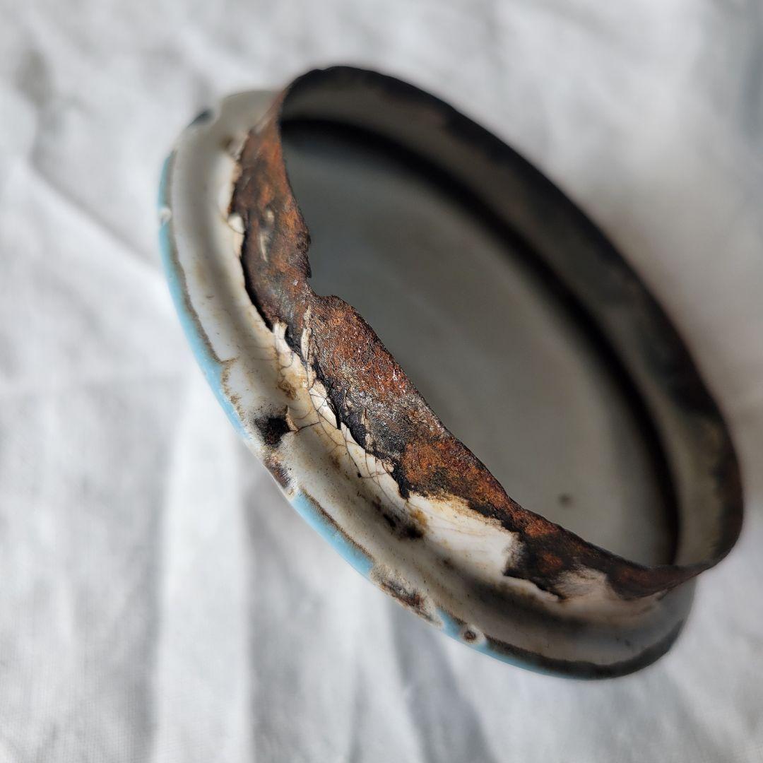 フランス　アンティーク　コーヒーポット　ホーロー　ブルー