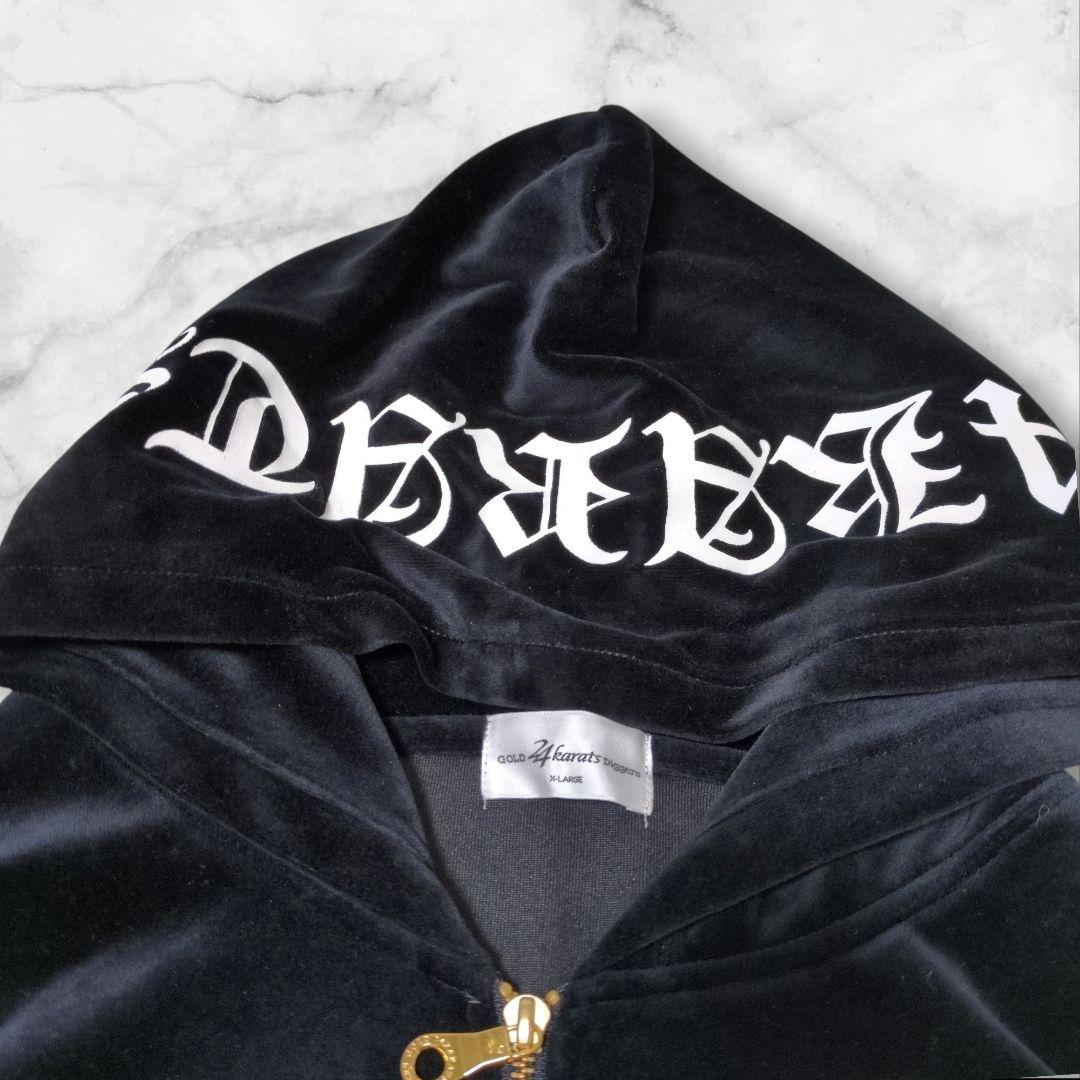 極美品✨24karats 黒金 ベロアジャージ セットアップ XL 希少