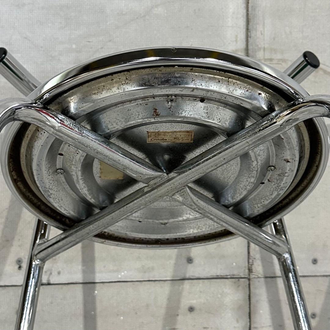 ★Chitose★ スチールラウンドチェア カフェチェア 昭和レトロ 2脚セット