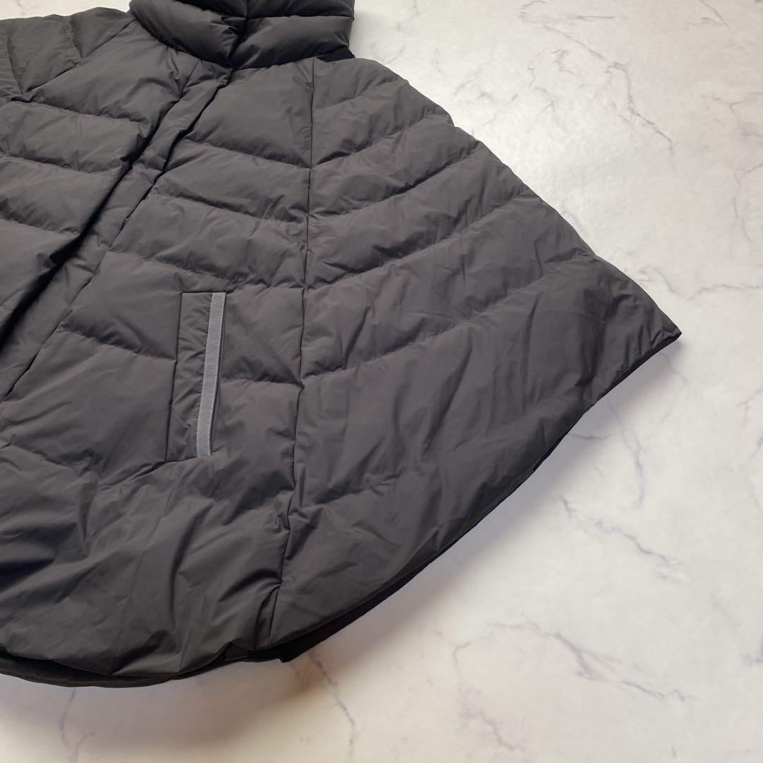 美品✨ナノユニバース 西川ダウン スタンドカラーダウンポンチョ ダークグレー