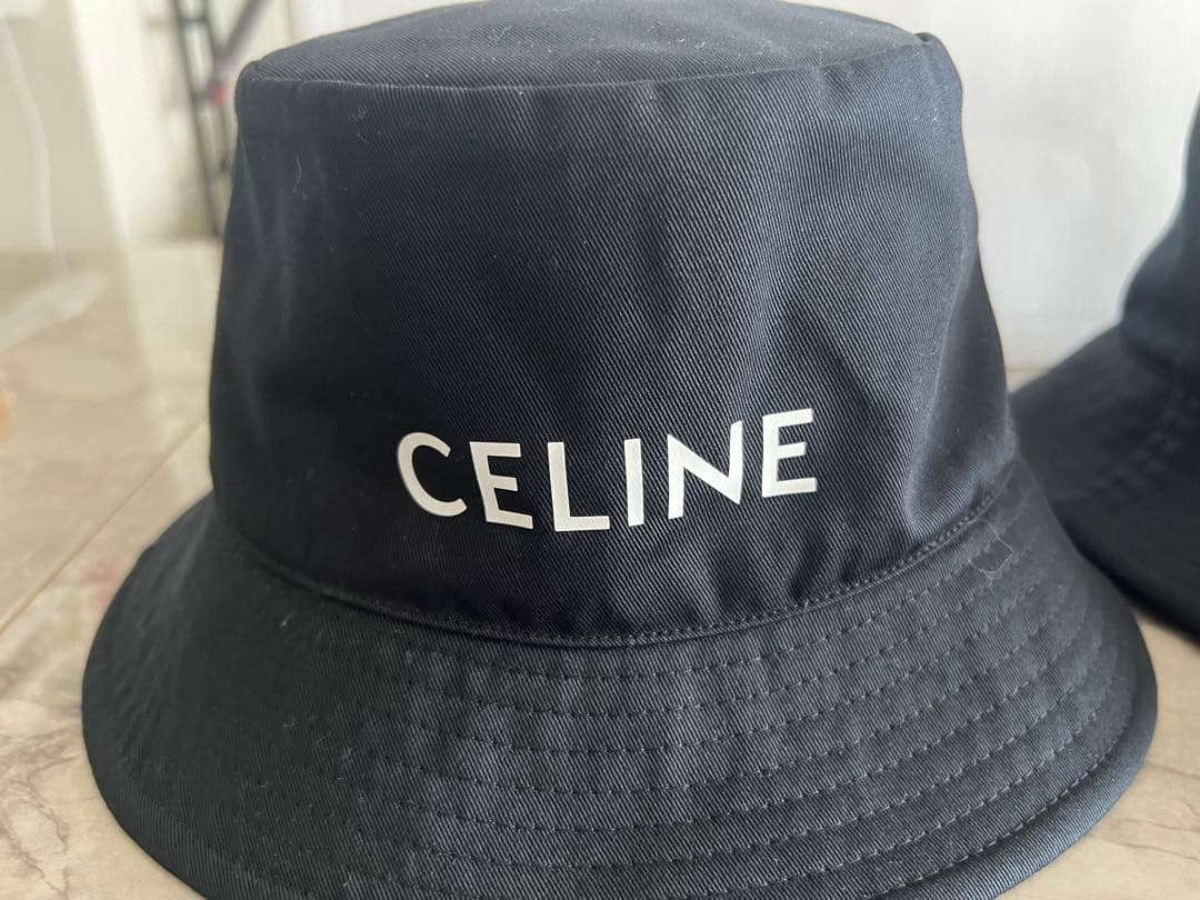 【中古】CELINE ブラック バケットハット L