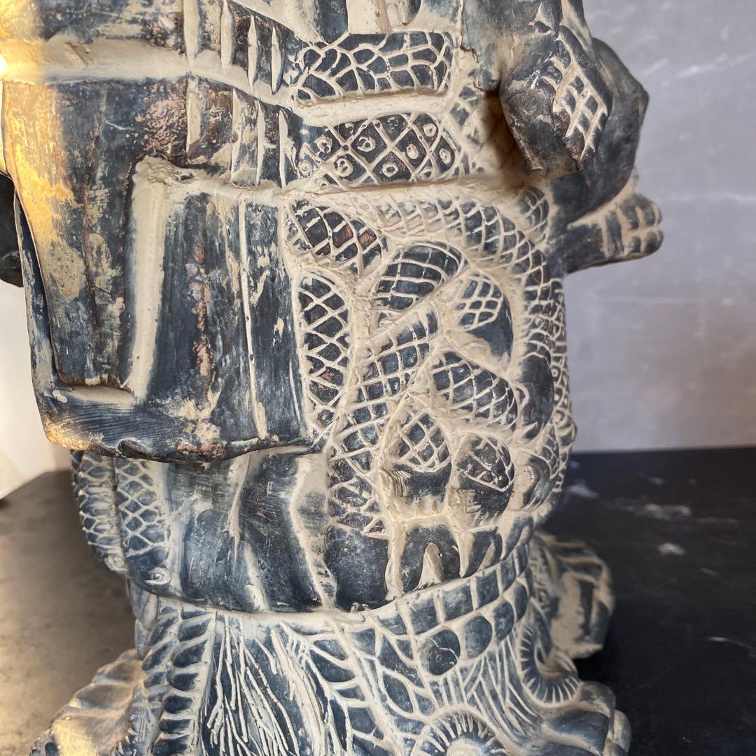 高36cm アステカ神話の地母神コアトリクエの像　インテリア　メキシコ工芸品