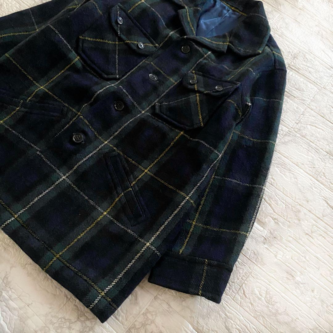 フクゾー　カーコート　ウールコート　チェック　メンズ　L 厚手　ジャケット