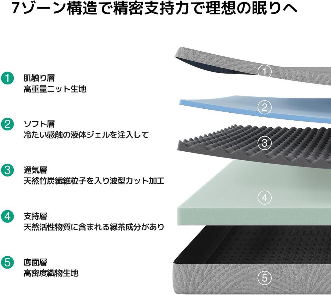 マットレス シングル やや硬め 厚さ16cm 吸湿脱臭 3層構造 高反発