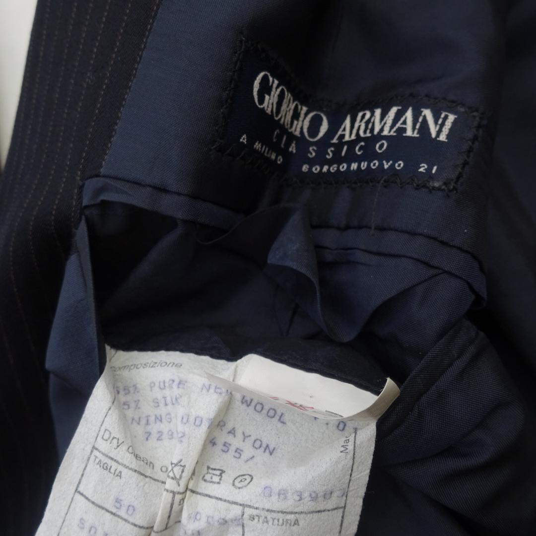 90sジョルジオアルマーニクラシコウールスーツセットアップ上下50ハンガー付き