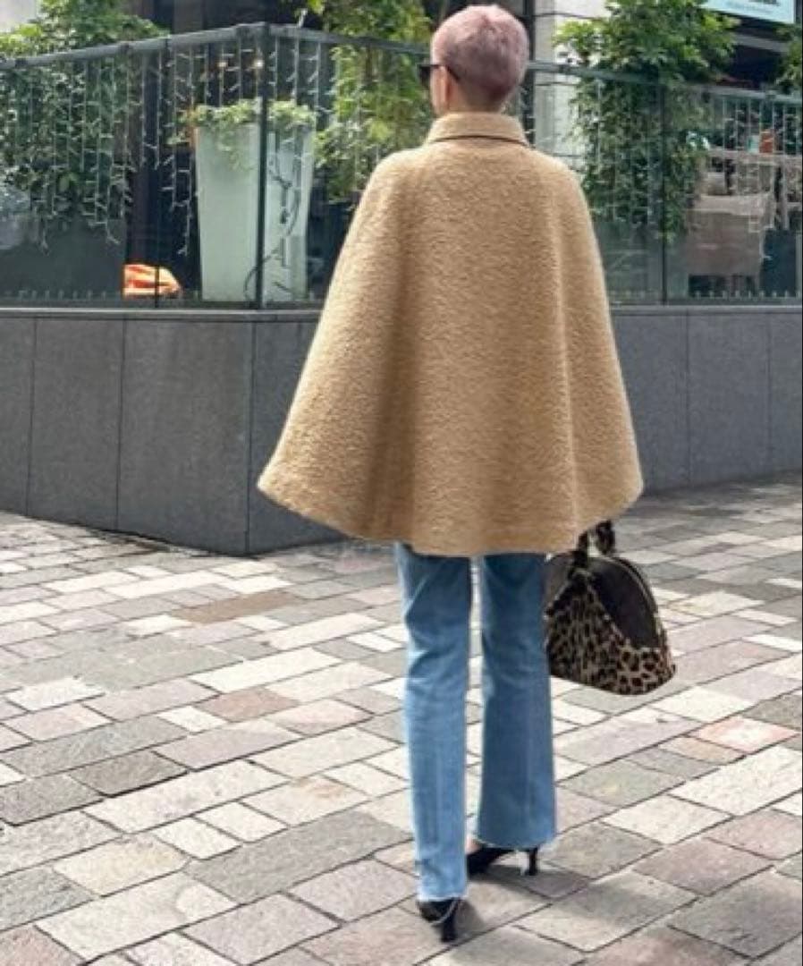 JENNEプードルケープコートMベージュ