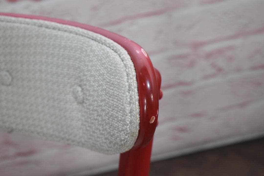 2脚　TON/トン バナナチェア ファブリック付き ダイニングチェア　レッド　B