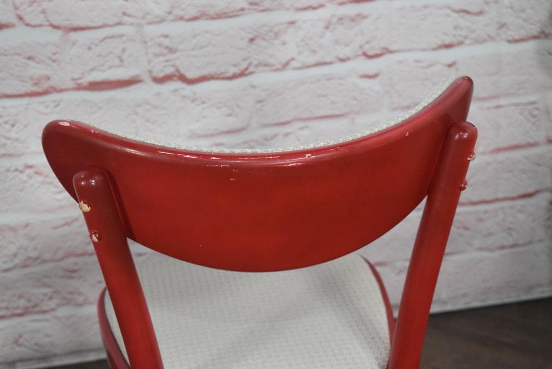 2脚　TON/トン バナナチェア ファブリック付き ダイニングチェア　レッド　B